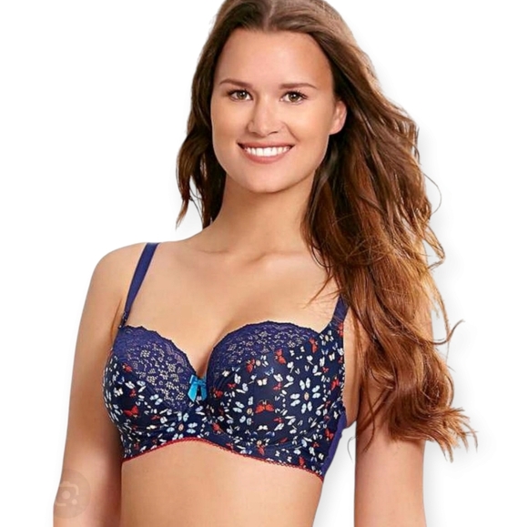 Cleo By Panache Kayla Butterfly Print Lace Balconette Bra 32G - Picture 16 of 16